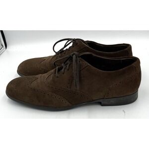 JM Weston Men's Suede‎ Leather Oxford Dress Shoes Brown Size 7.5 D